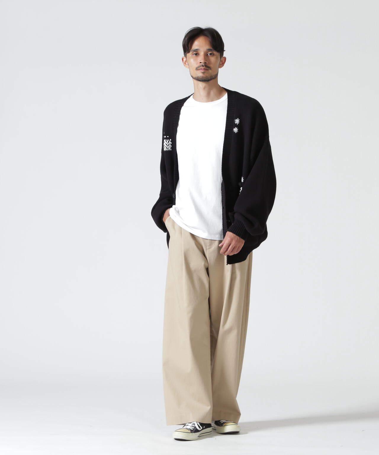 B omnivore/ビーオムニボー　HAND STITCH CARDIGAN ハンドステッチカーディガン