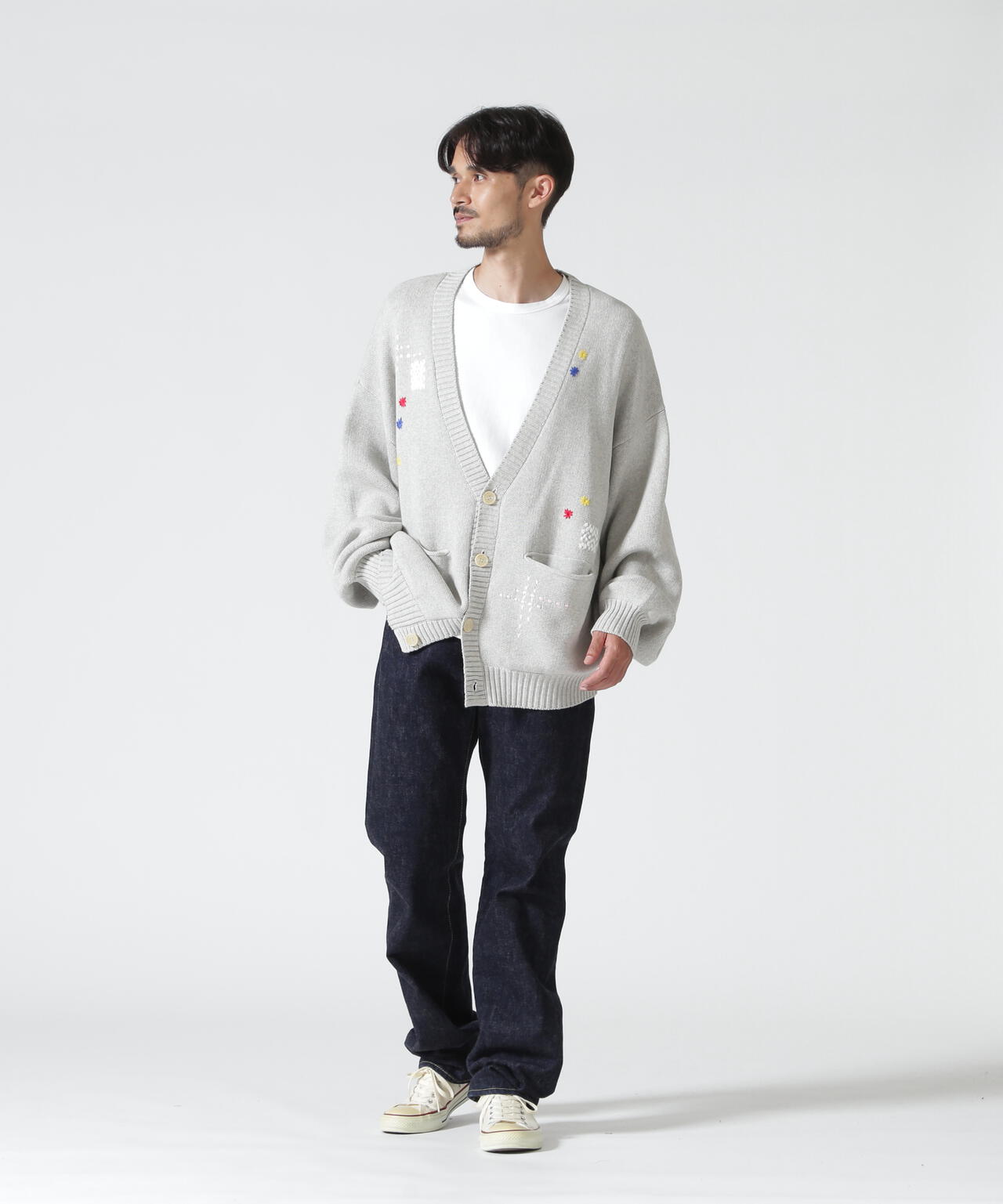 B omnivore/ビーオムニボー　HAND STITCH CARDIGAN ハンドステッチカーディガン