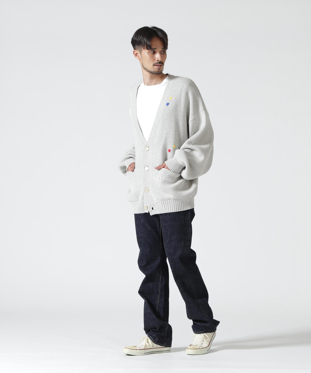 B omnivore/ビーオムニボー　HAND STITCH CARDIGAN ハンドステッチカーディガン