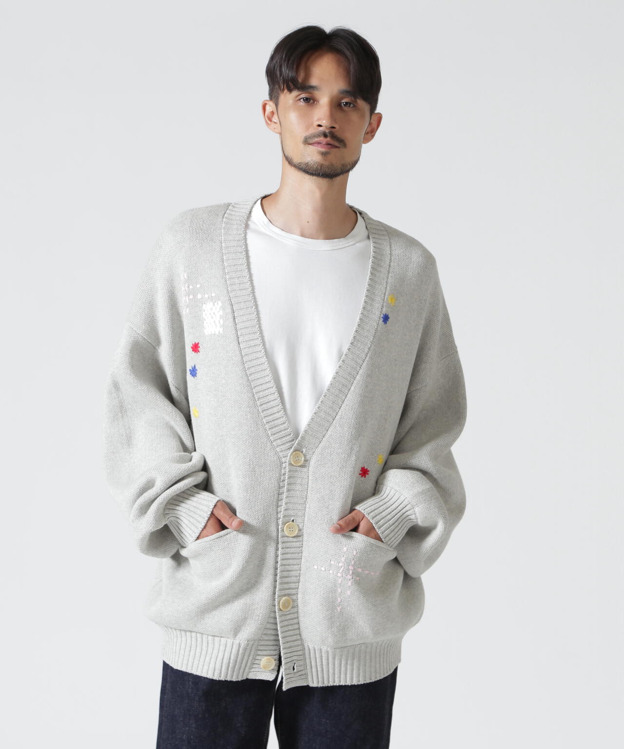 B omnivore/ビーオムニボー　HAND STITCH CARDIGAN ハンドステッチカーディガン