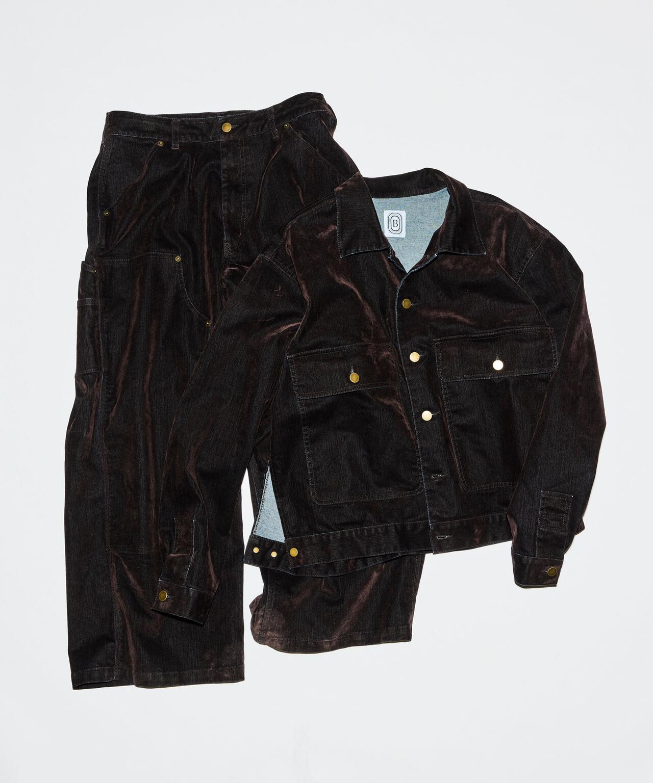 B omnivore/ビーオムニボー　FLOCKY DENIM COVERALLS フロッキーデニムカバーオール