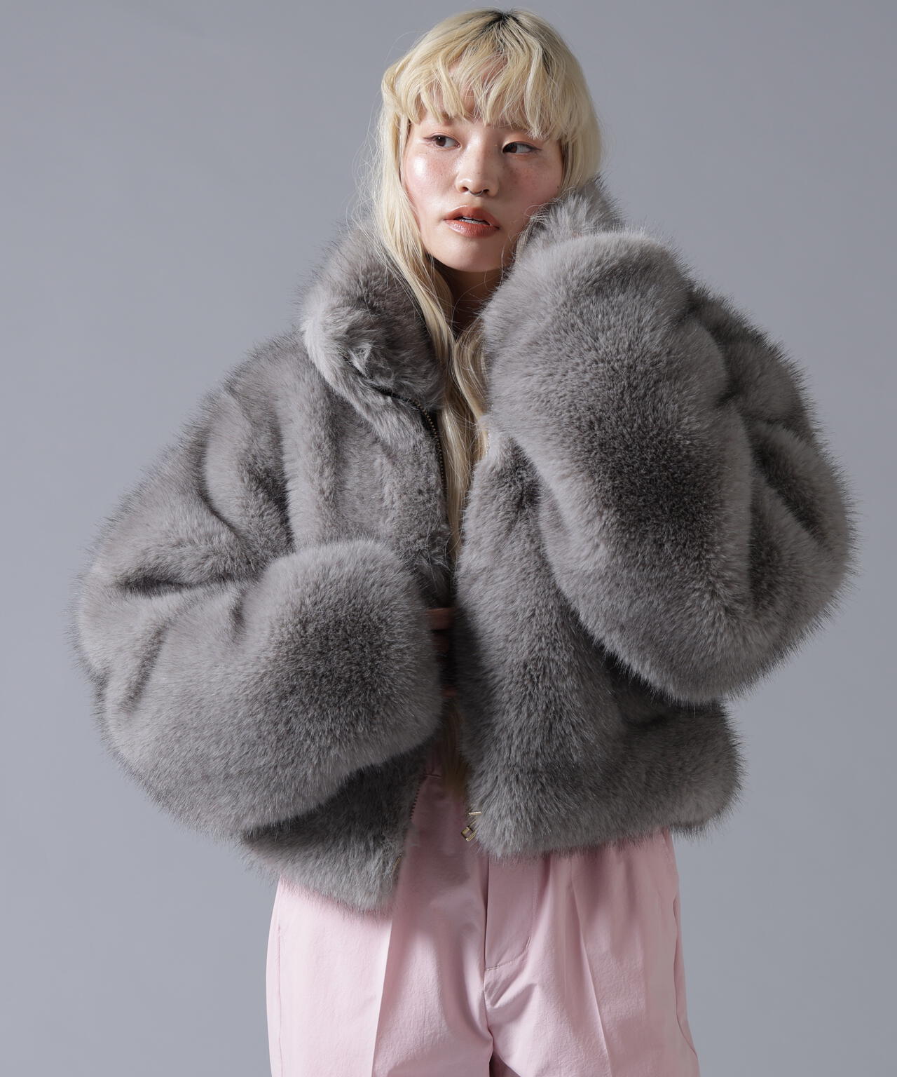 B omnivore/ビーオムニボー　ECO FUR STAND BLOUSON