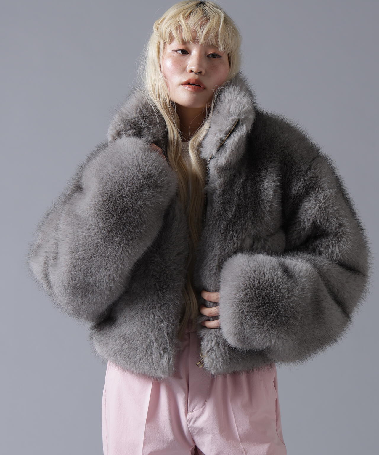 B omnivore/ビーオムニボー　ECO FUR STAND BLOUSON