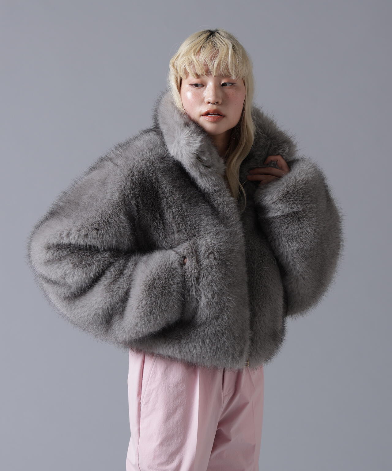 B omnivore/ビーオムニボー　ECO FUR STAND BLOUSON
