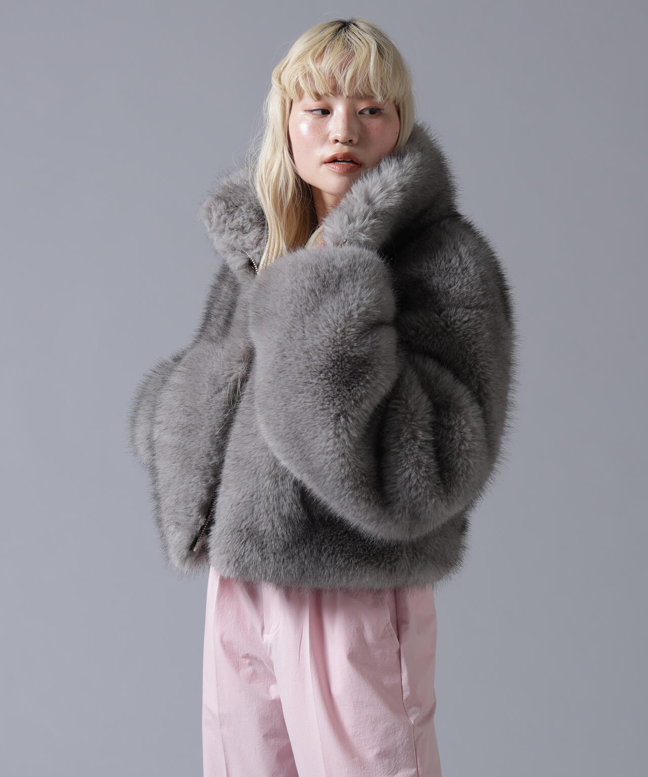 B omnivore/ビーオムニボー　ECO FUR STAND BLOUSON