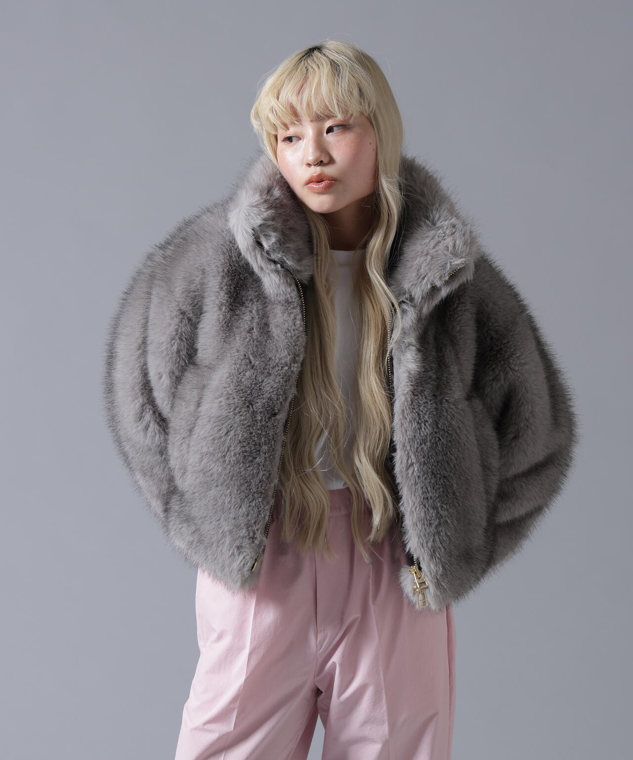 B omnivore/ビーオムニボー　ECO FUR STAND BLOUSON