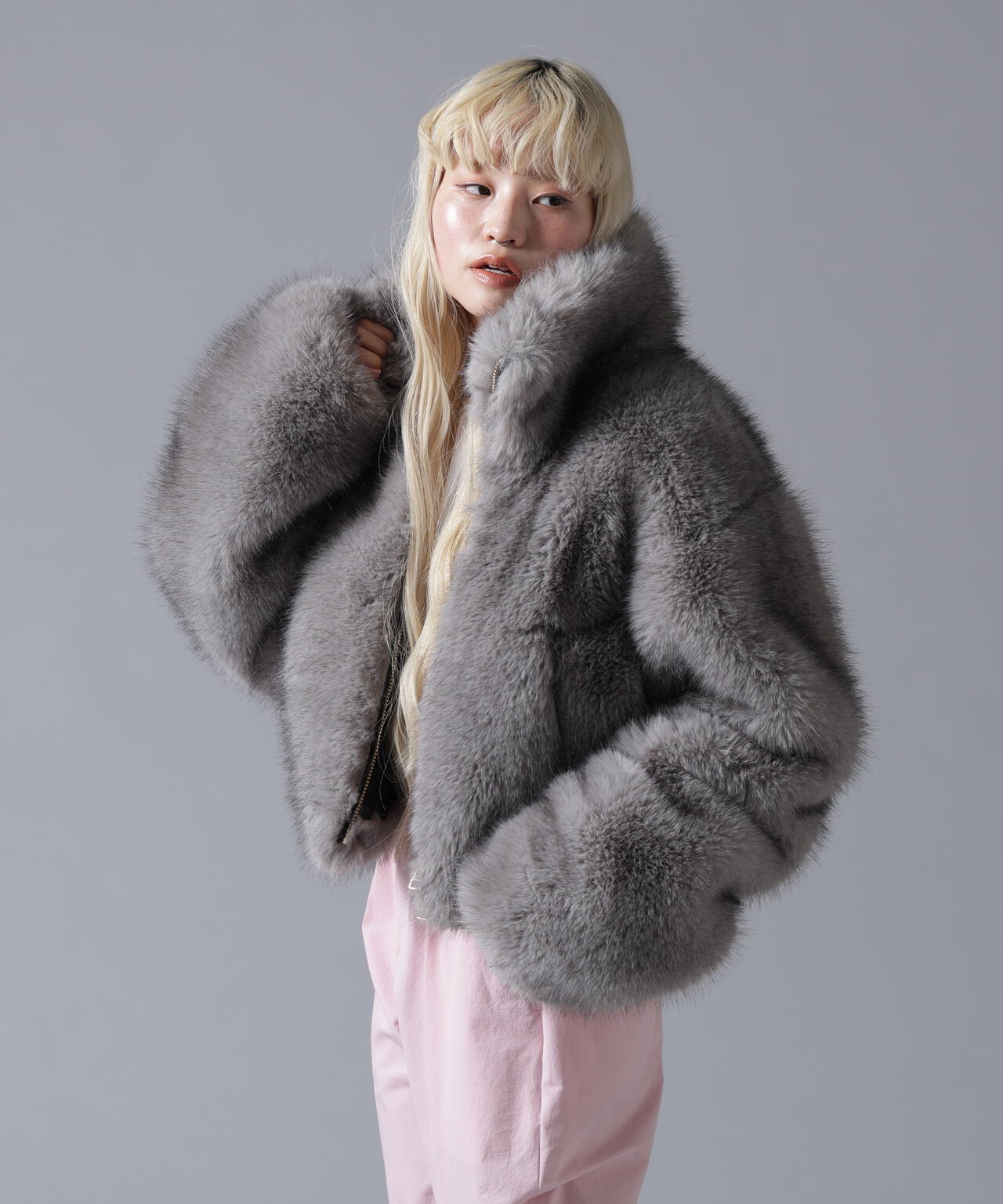 B omnivore/ビーオムニボー　ECO FUR STAND BLOUSON