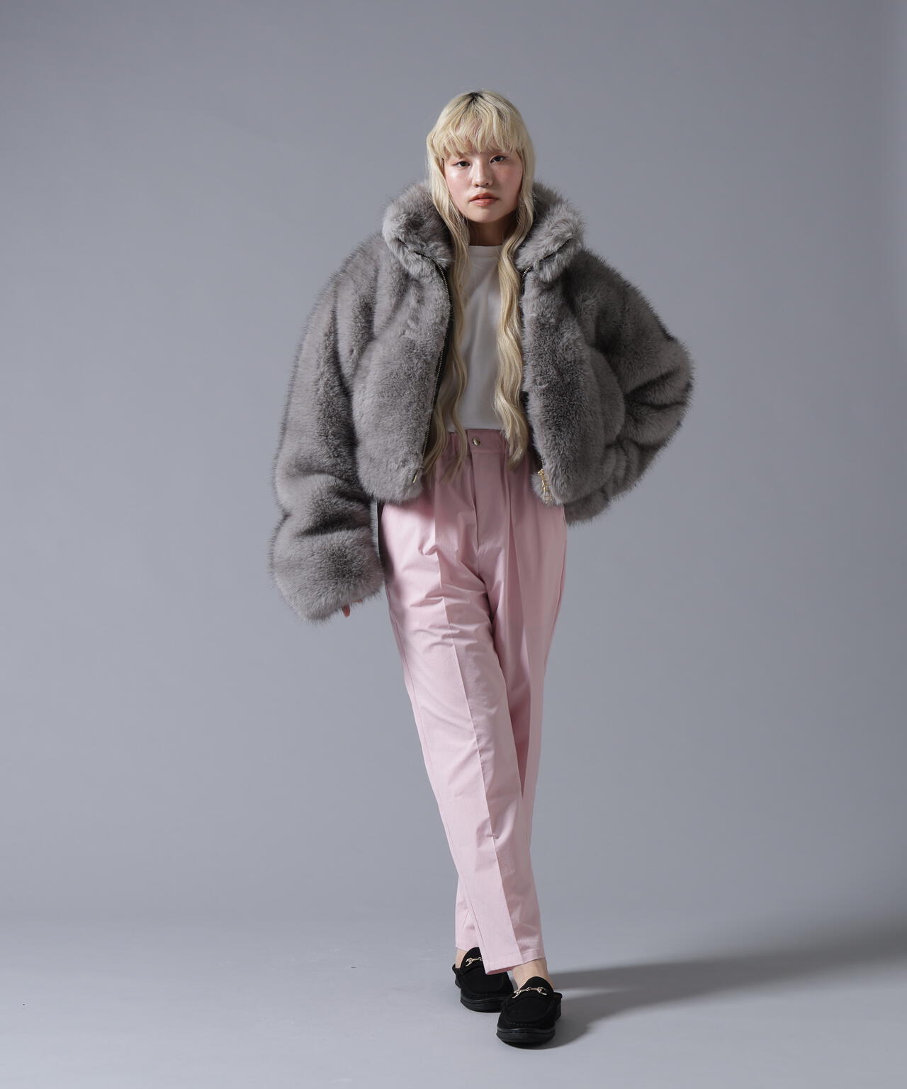 B omnivore/ビーオムニボー　ECO FUR STAND BLOUSON