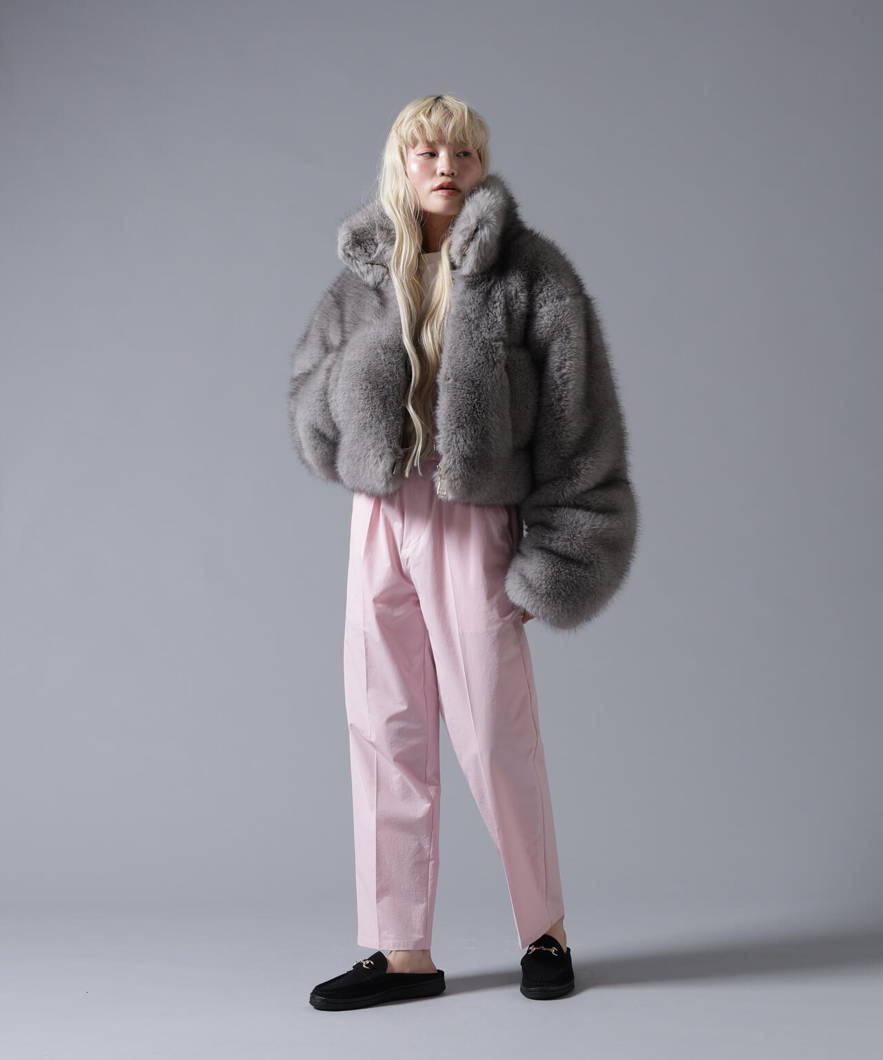 B omnivore/ビーオムニボー　ECO FUR STAND BLOUSON