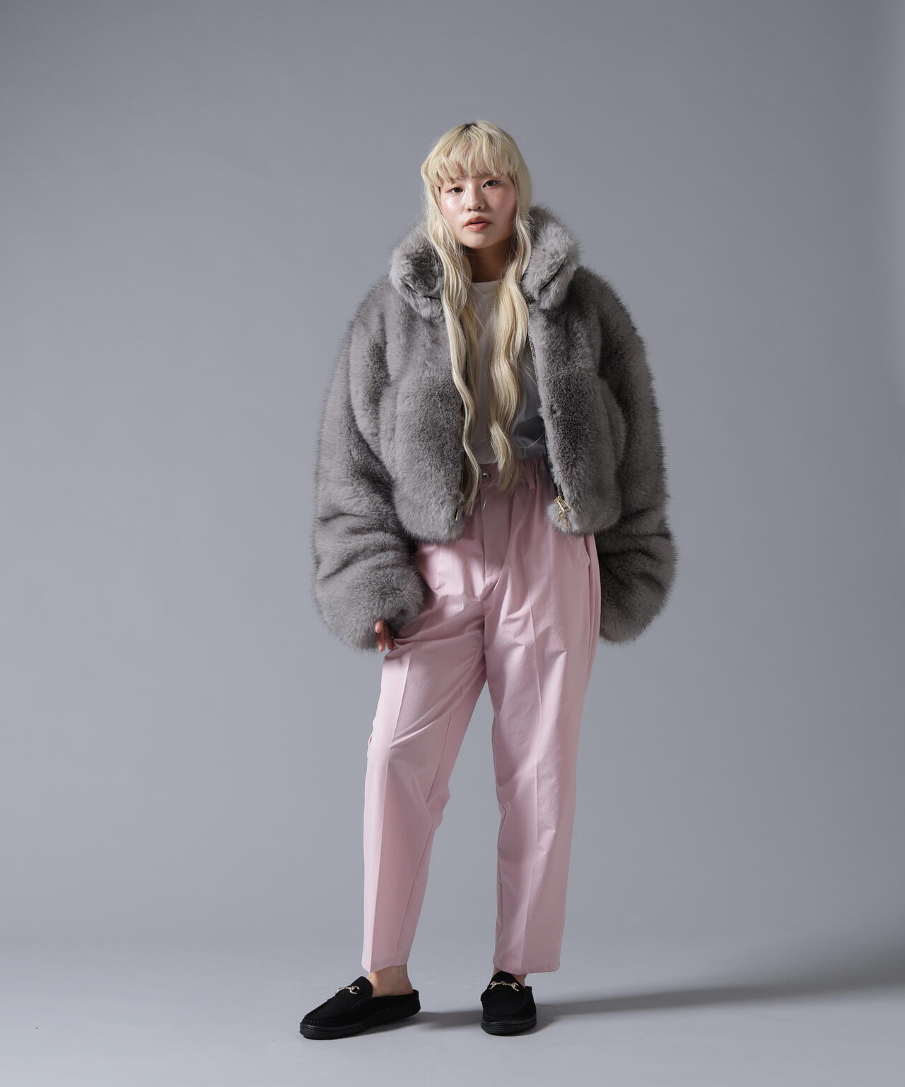 B omnivore/ビーオムニボー　ECO FUR STAND BLOUSON