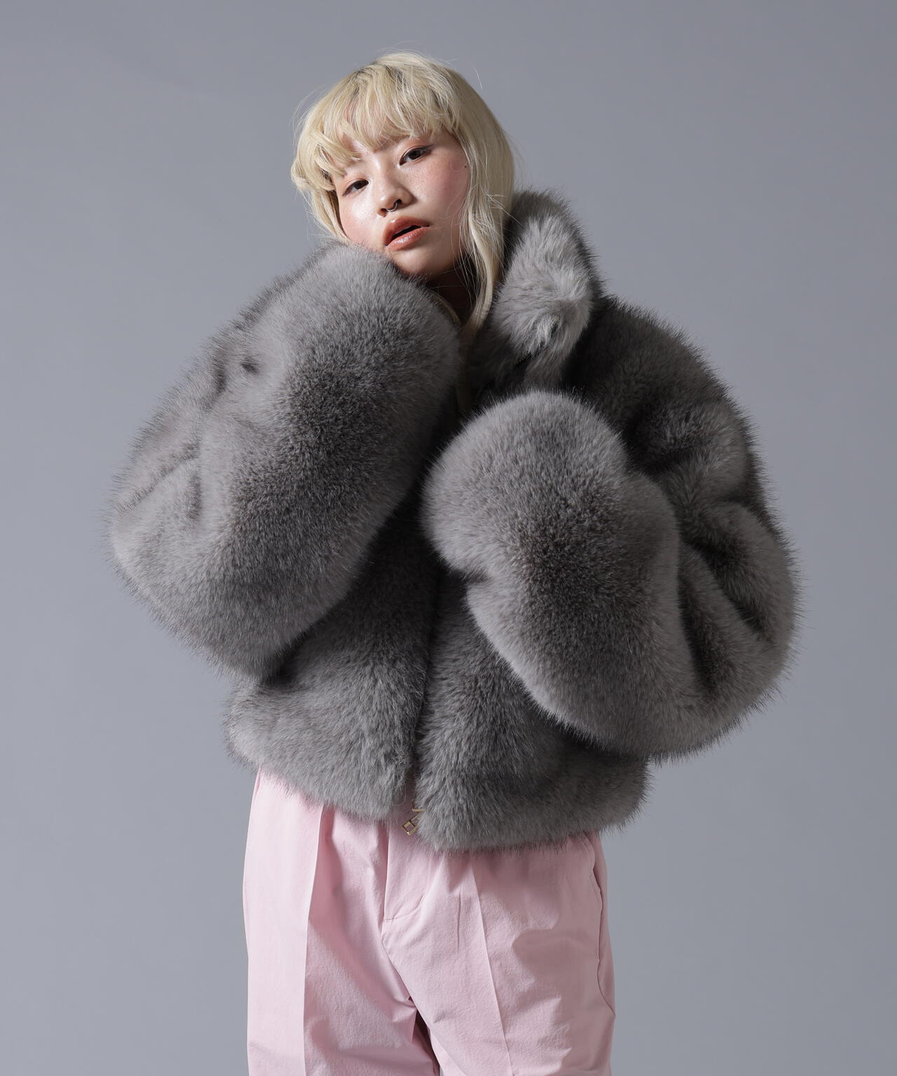 B omnivore/ビーオムニボー　ECO FUR STAND BLOUSON