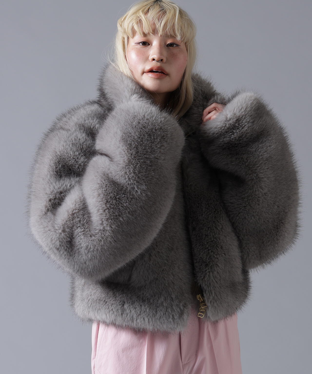 B omnivore/ビーオムニボー　ECO FUR STAND BLOUSON