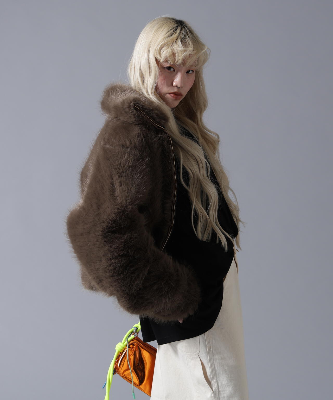 B omnivore/ビーオムニボー　ECO FUR STAND BLOUSON