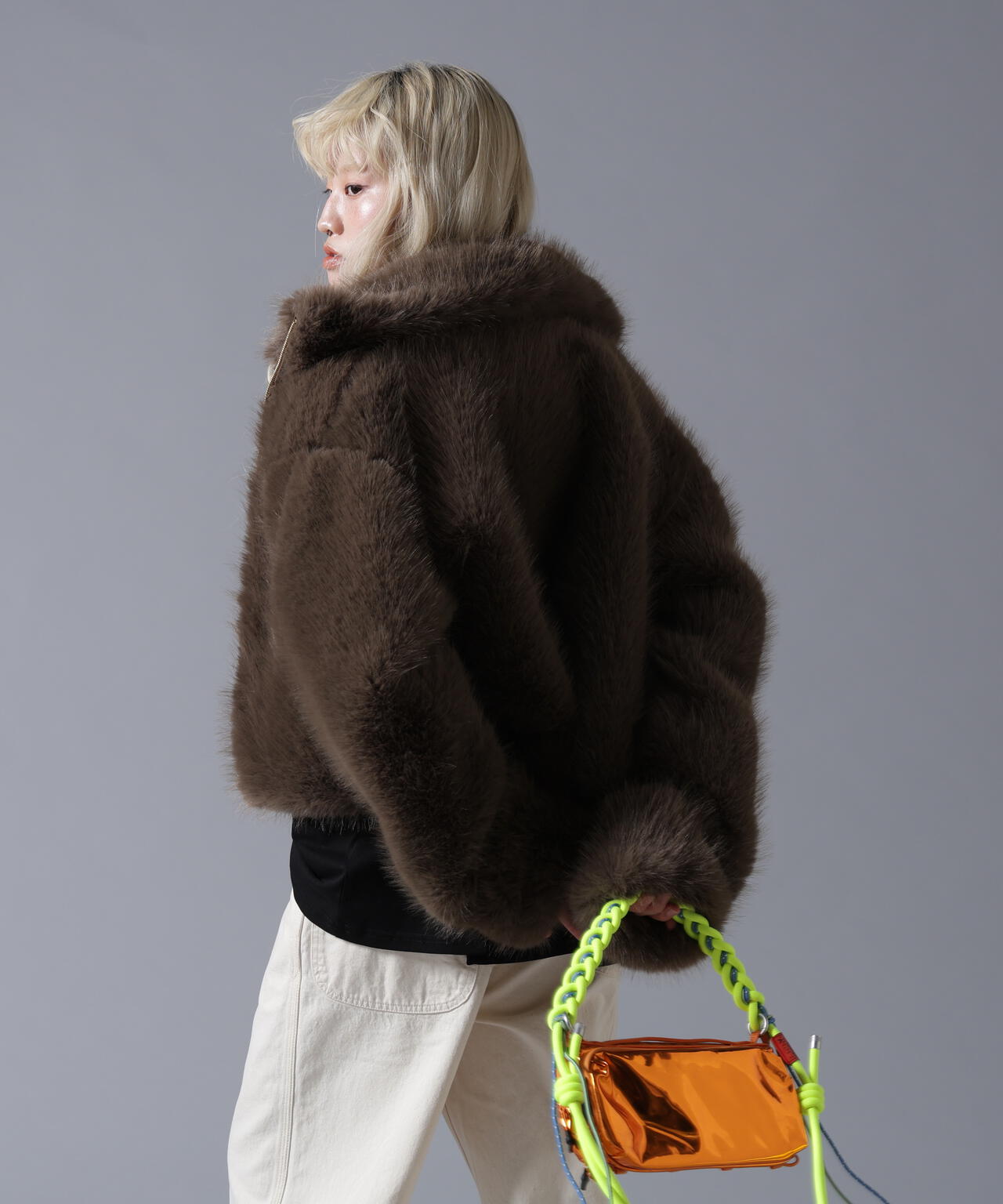 B omnivore/ビーオムニボー　ECO FUR STAND BLOUSON
