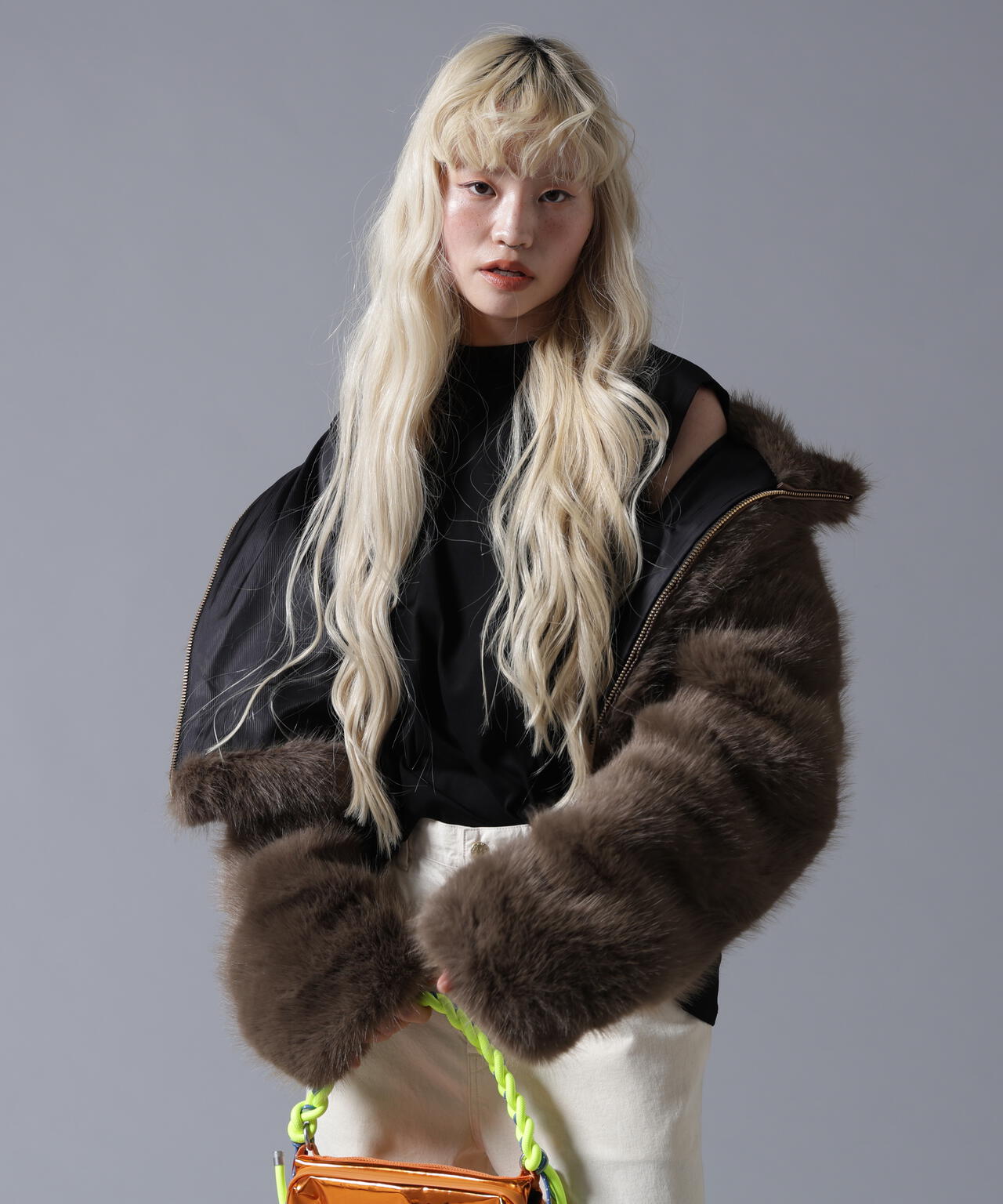 B omnivore/ビーオムニボー　ECO FUR STAND BLOUSON