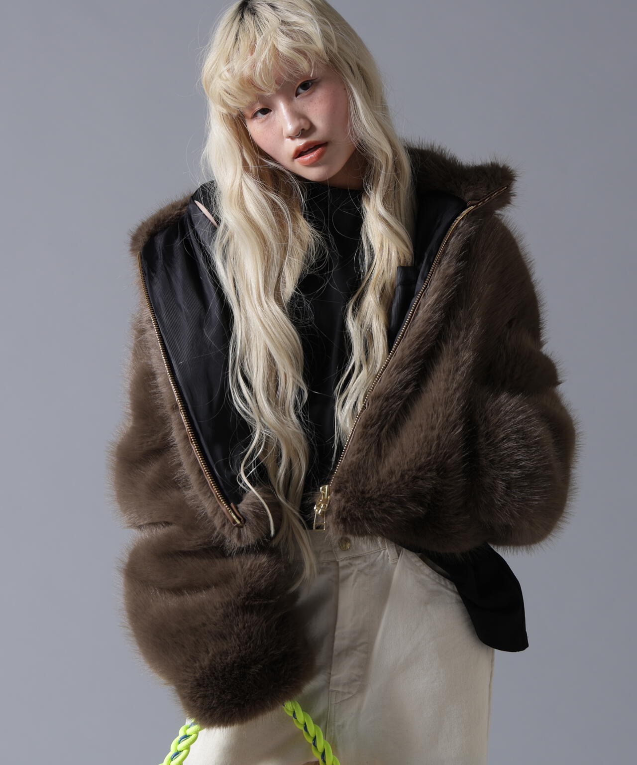 B omnivore/ビーオムニボー　ECO FUR STAND BLOUSON