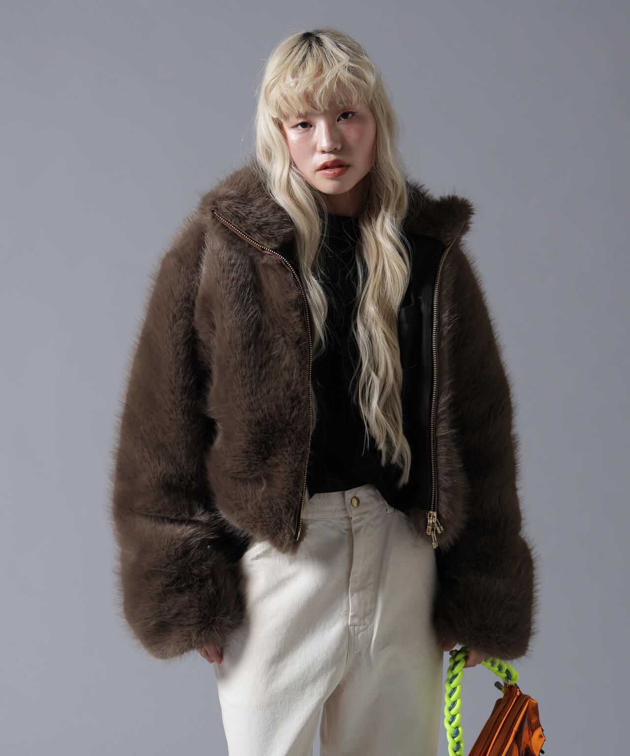 B omnivore/ビーオムニボー　ECO FUR STAND BLOUSON