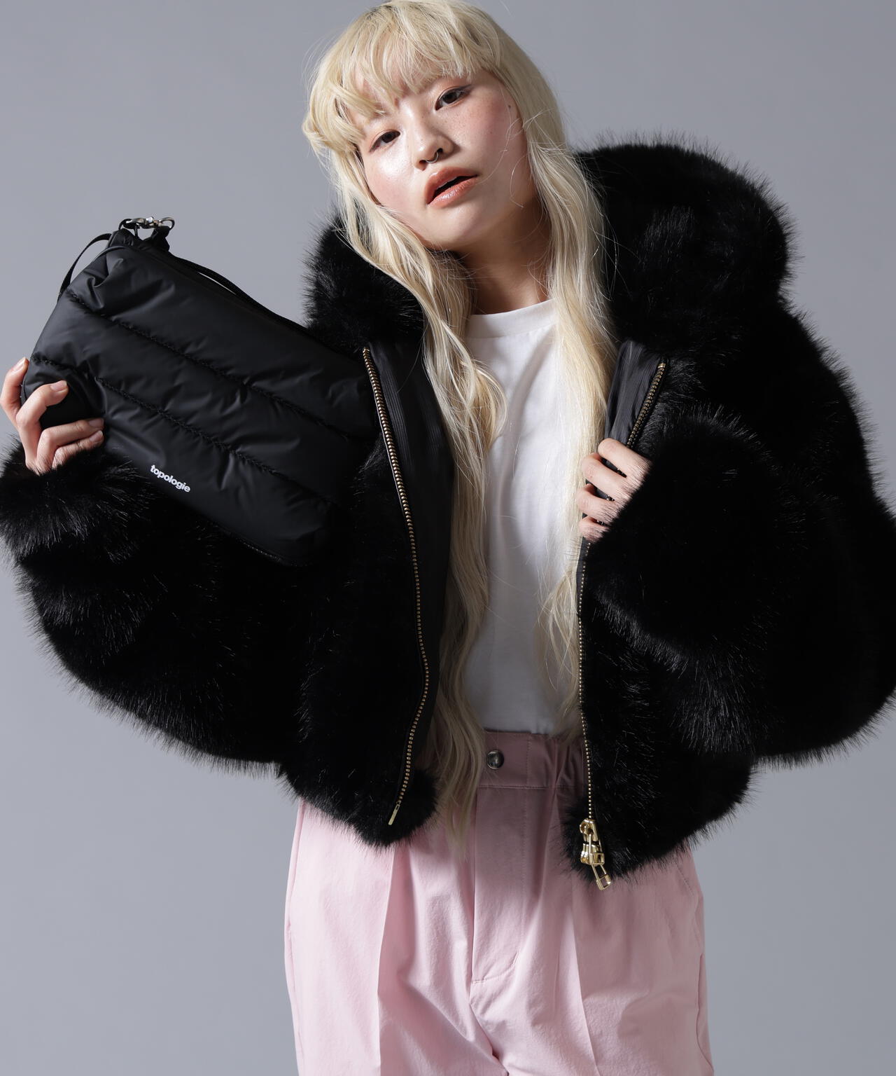 B omnivore/ビーオムニボー　ECO FUR HOOD BLOUSON