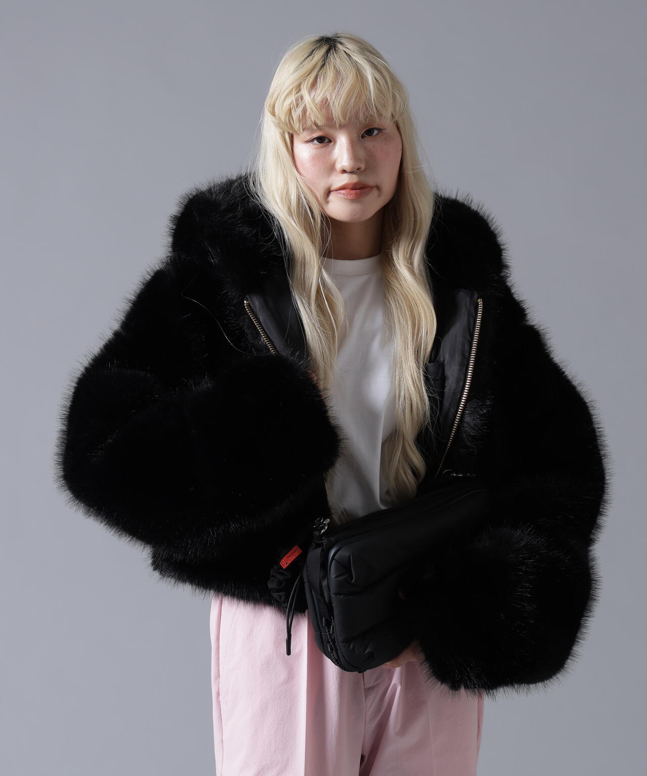 B omnivore/ビーオムニボー　ECO FUR HOOD BLOUSON