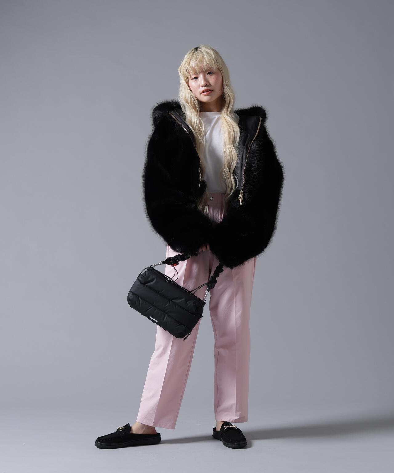 B omnivore/ビーオムニボー　ECO FUR HOOD BLOUSON
