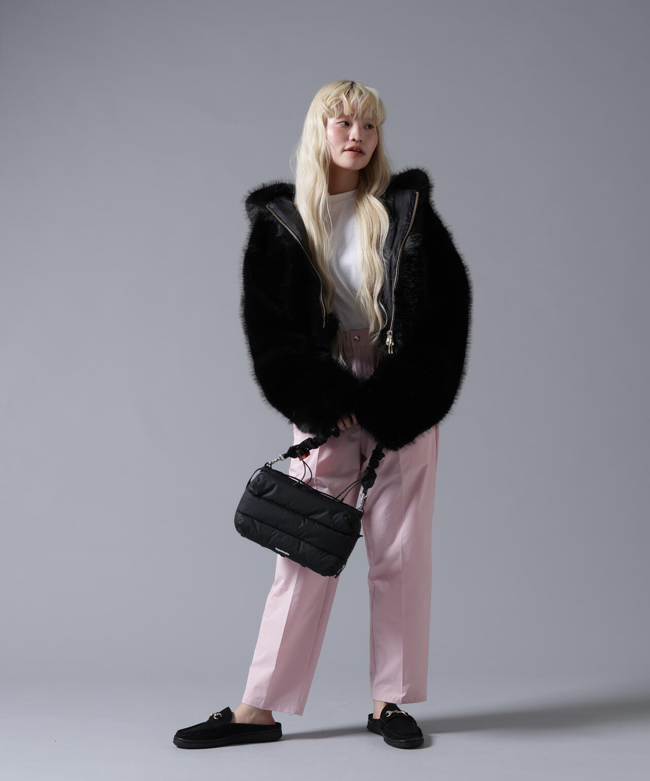 B omnivore/ビーオムニボー　ECO FUR HOOD BLOUSON