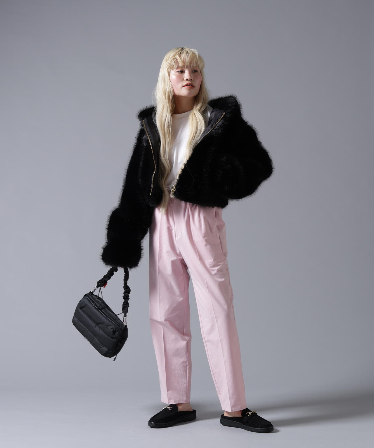 B omnivore/ビーオムニボー　ECO FUR HOOD BLOUSON
