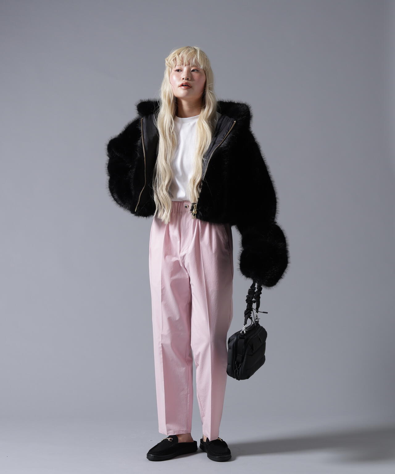 B omnivore/ビーオムニボー　ECO FUR HOOD BLOUSON