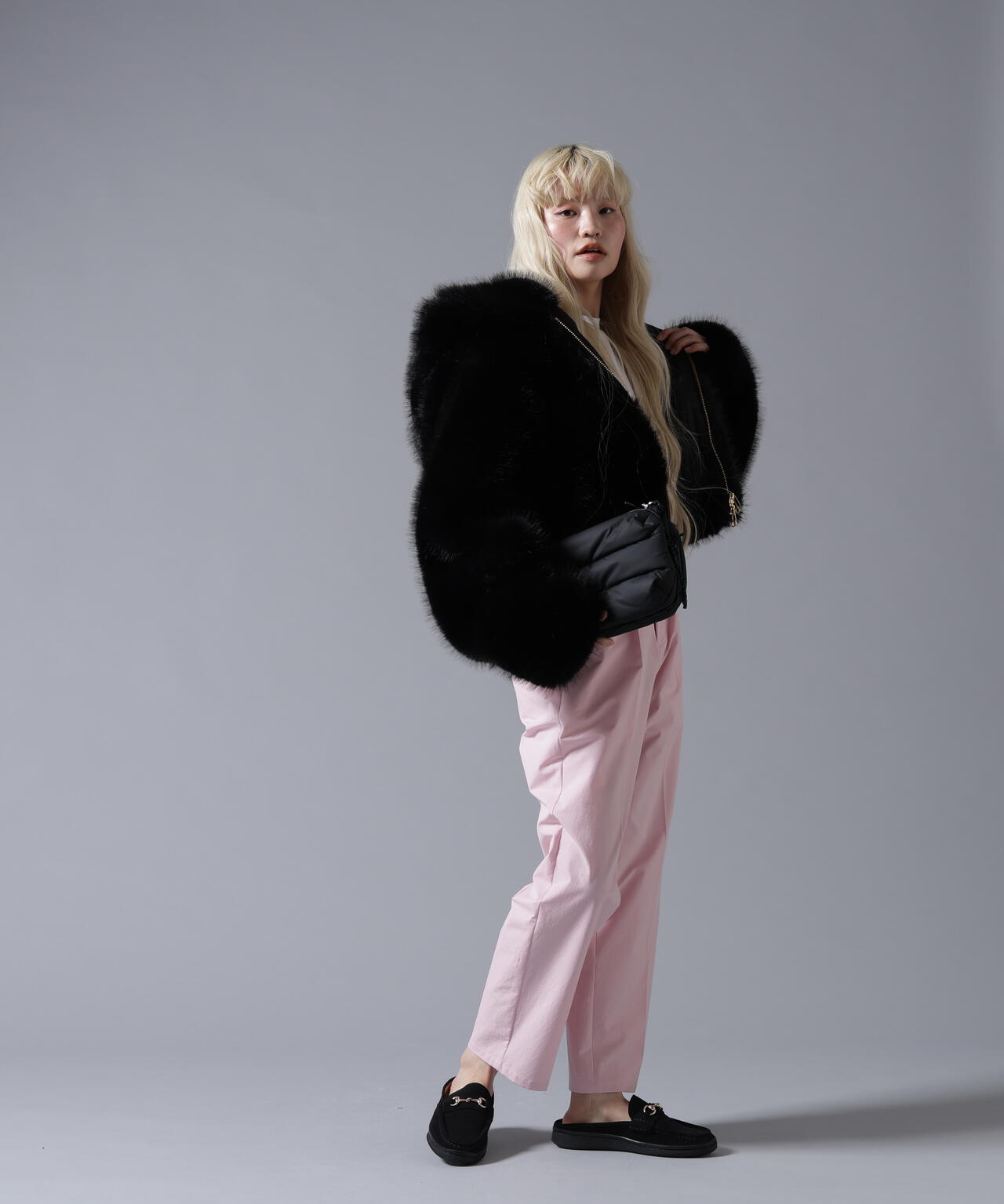B omnivore/ビーオムニボー　ECO FUR HOOD BLOUSON