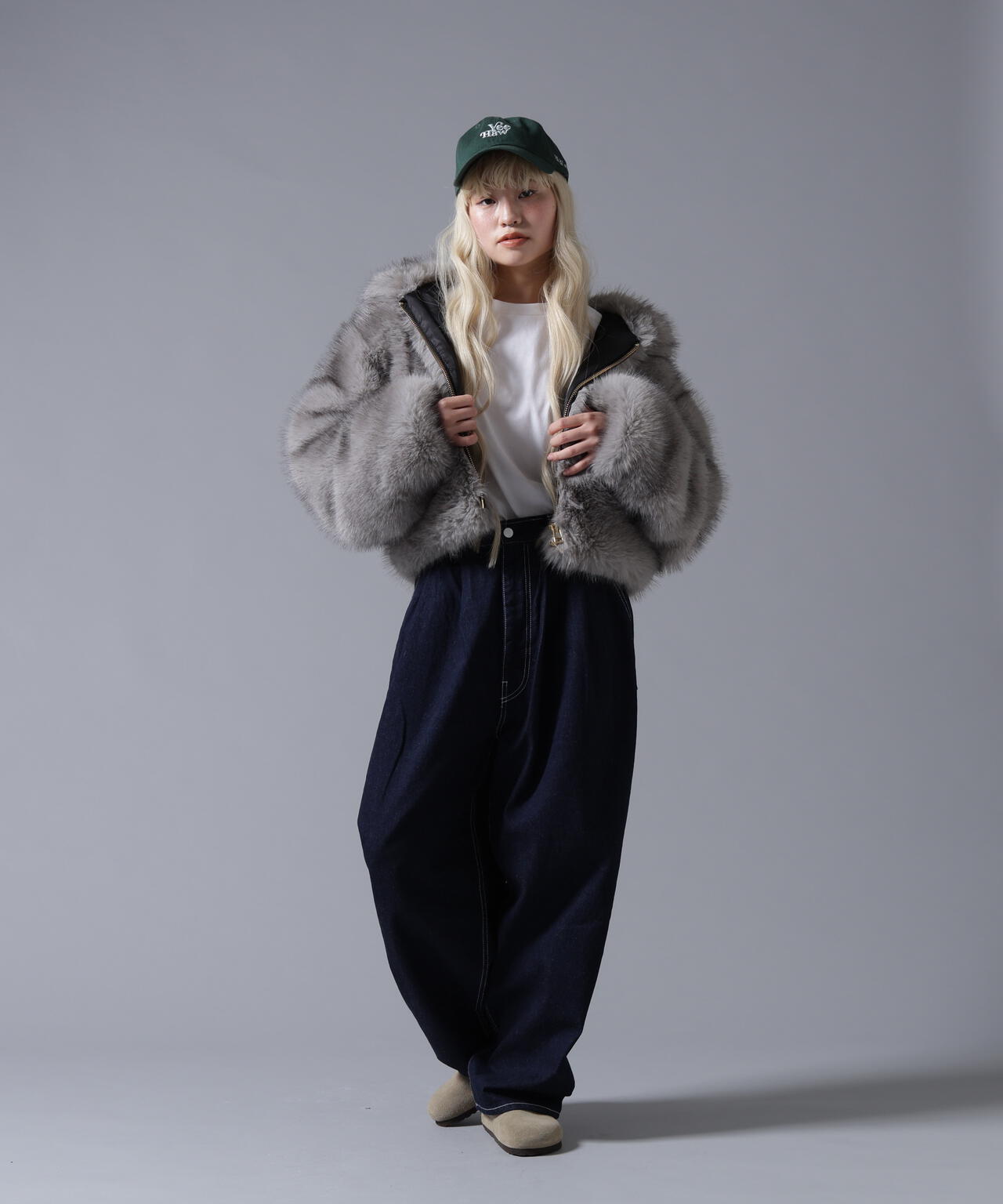 B omnivore/ビーオムニボー　ECO FUR HOOD BLOUSON