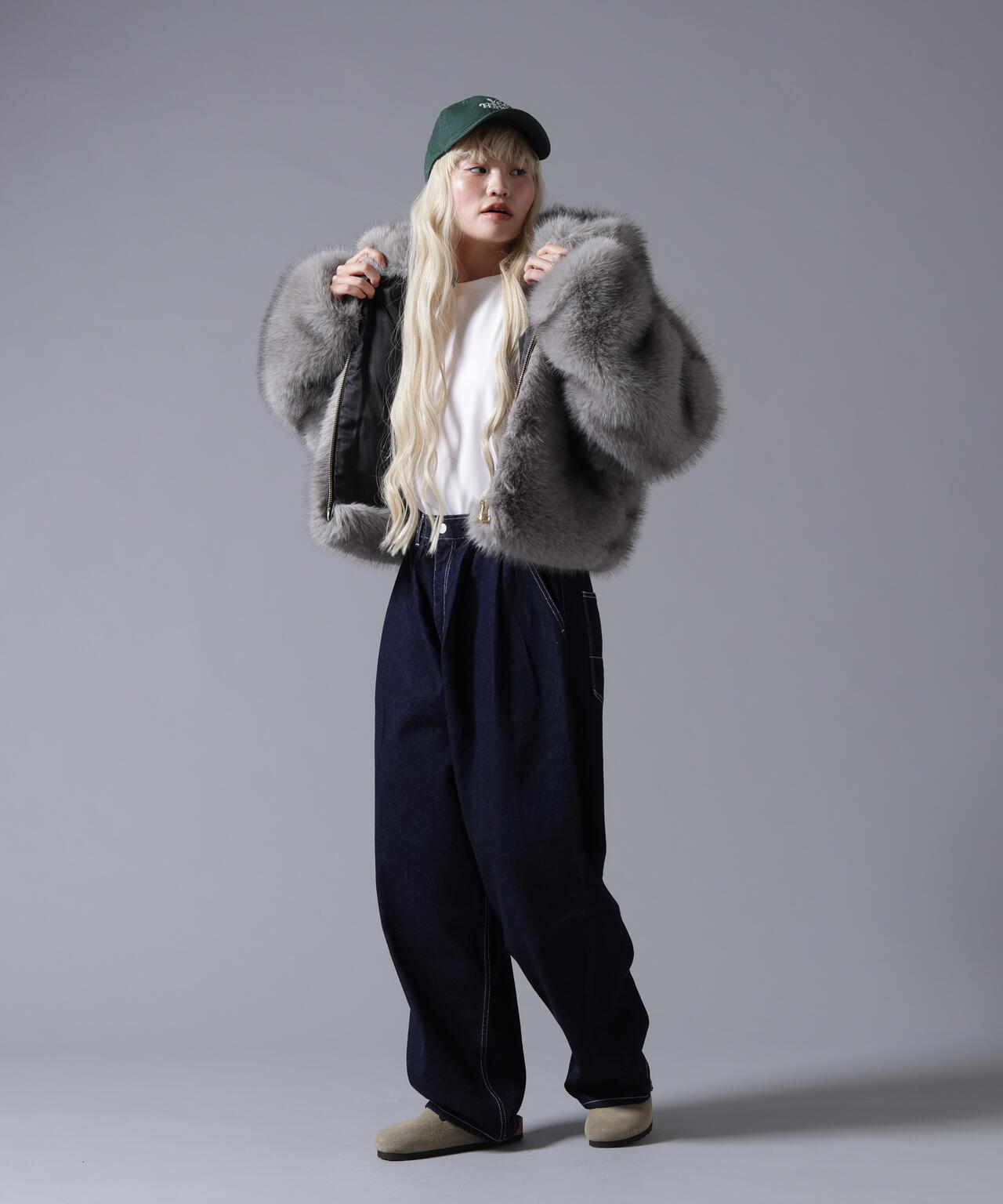 B omnivore/ビーオムニボー　ECO FUR HOOD BLOUSON