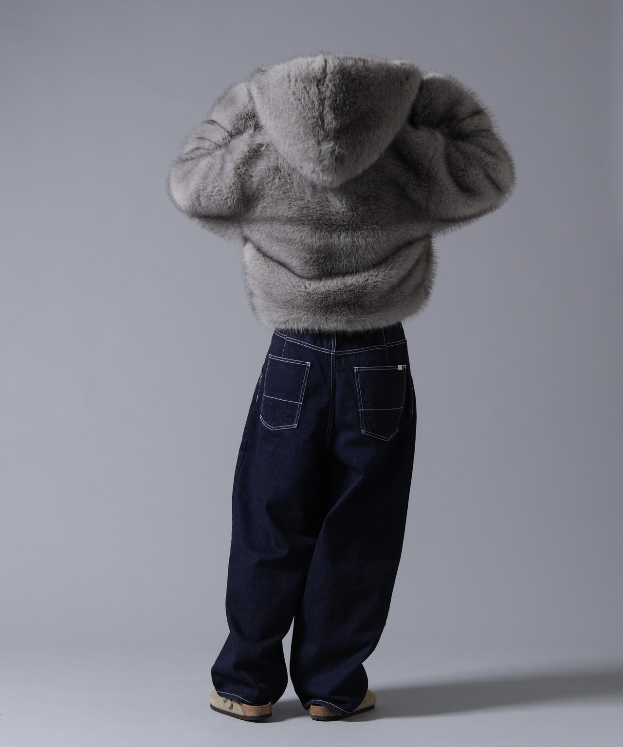B omnivore/ビーオムニボー　ECO FUR HOOD BLOUSON