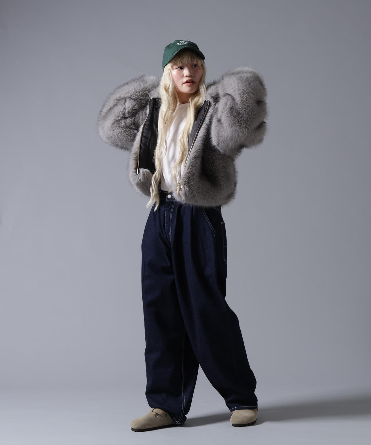B omnivore/ビーオムニボー　ECO FUR HOOD BLOUSON