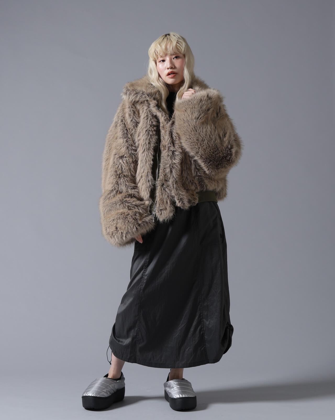 B omnivore/ビーオムニボー REVERSIBLE FUR NYLON BLOUSON