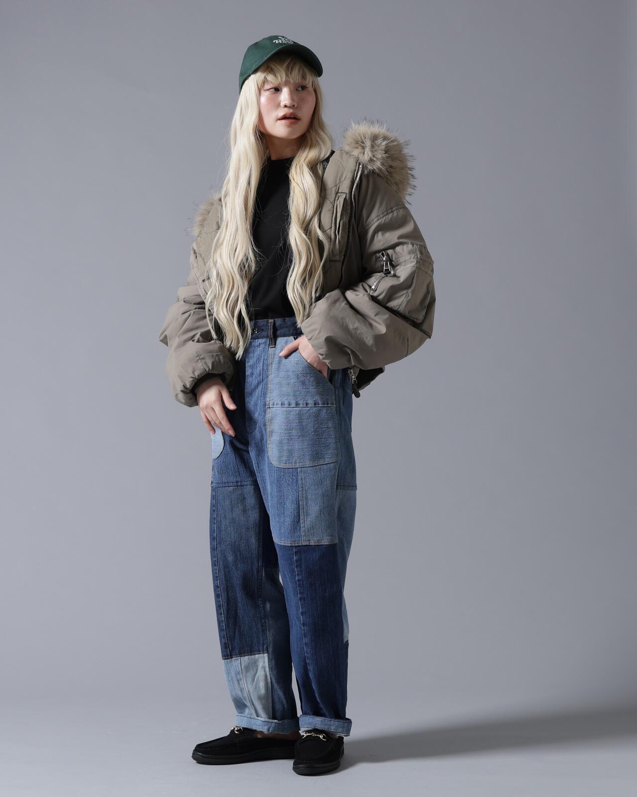 B omnivore/ビーオムニボー　COTTON NYLON FUR BLOUSON