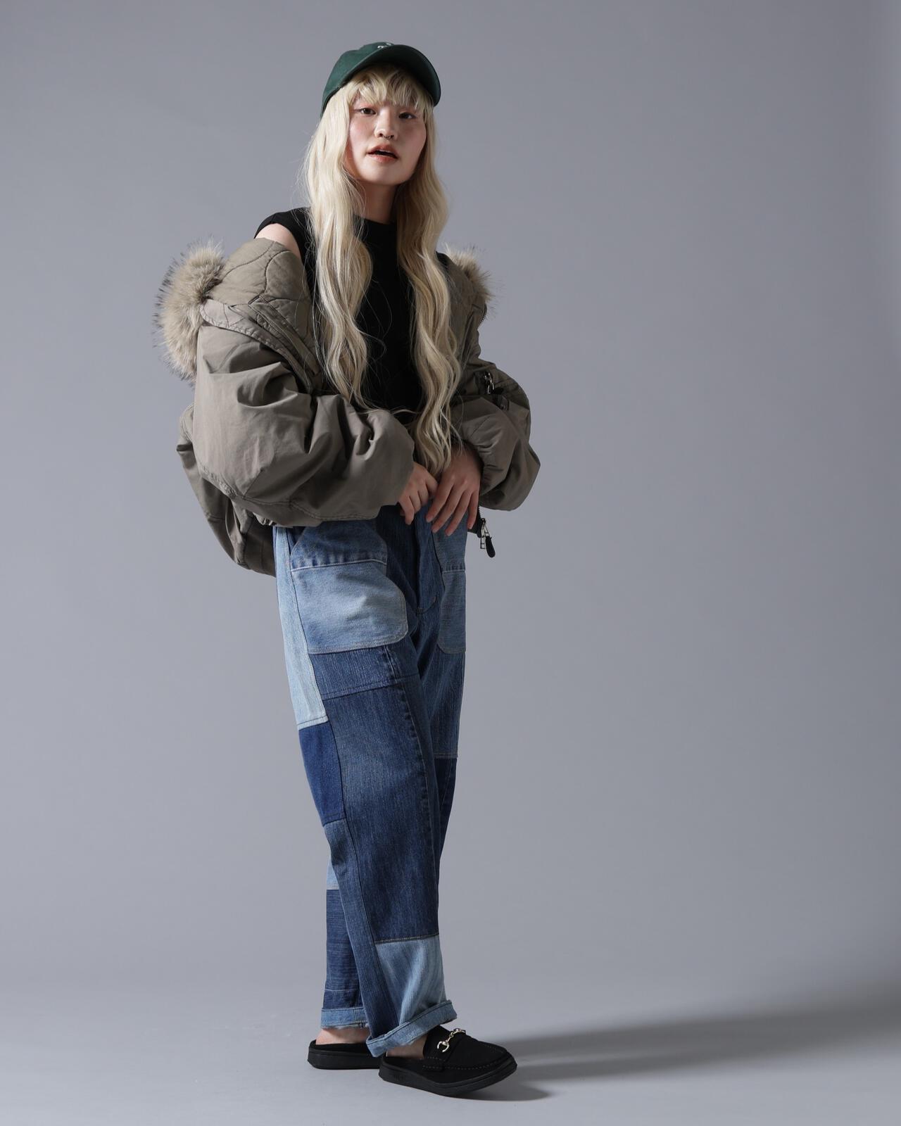 B omnivore/ビーオムニボー　COTTON NYLON FUR BLOUSON