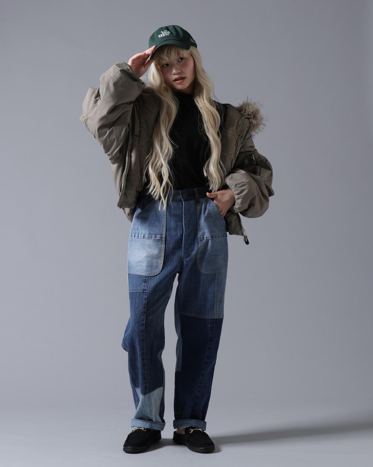B omnivore/ビーオムニボー　COTTON NYLON FUR BLOUSON