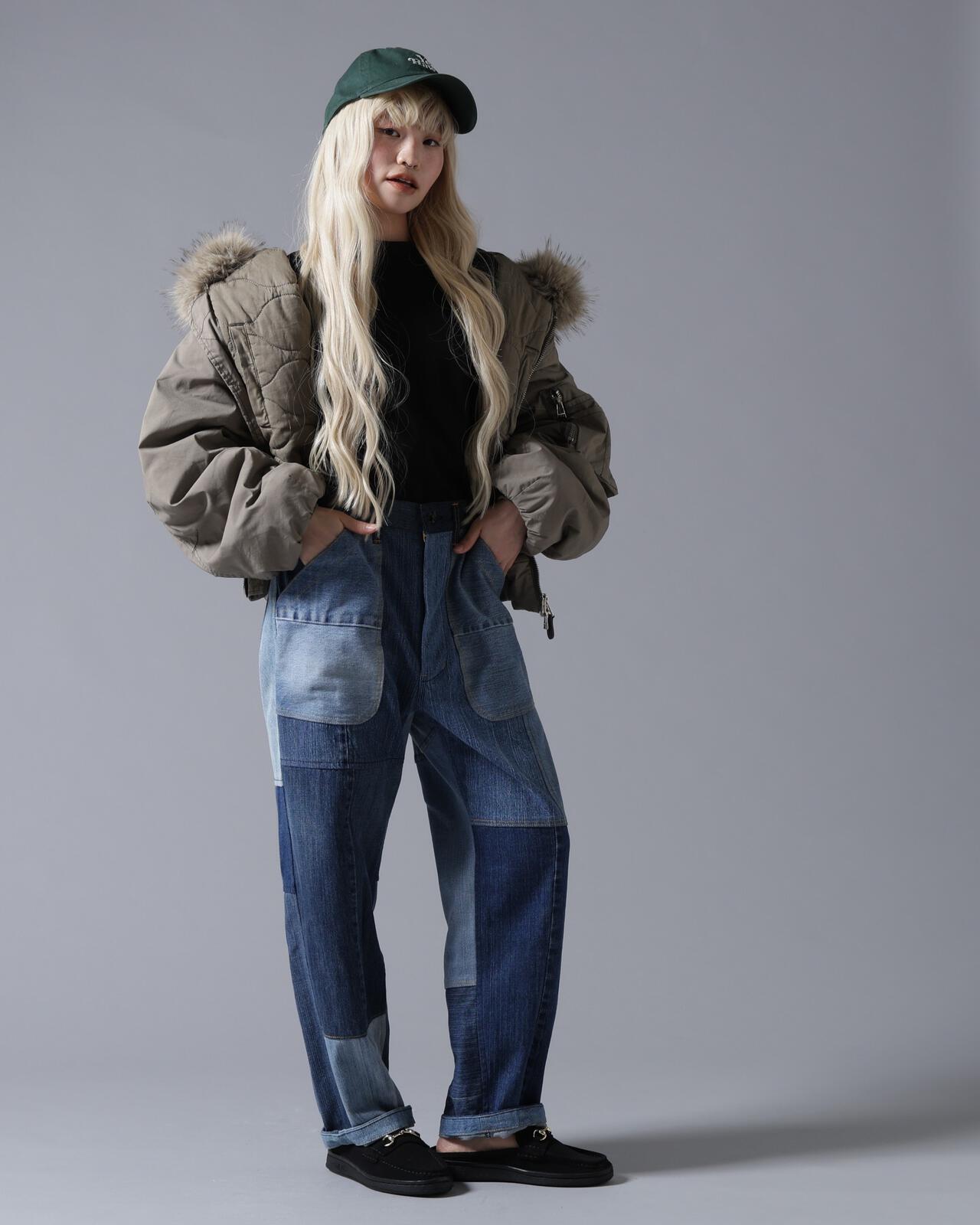 B omnivore/ビーオムニボー　COTTON NYLON FUR BLOUSON