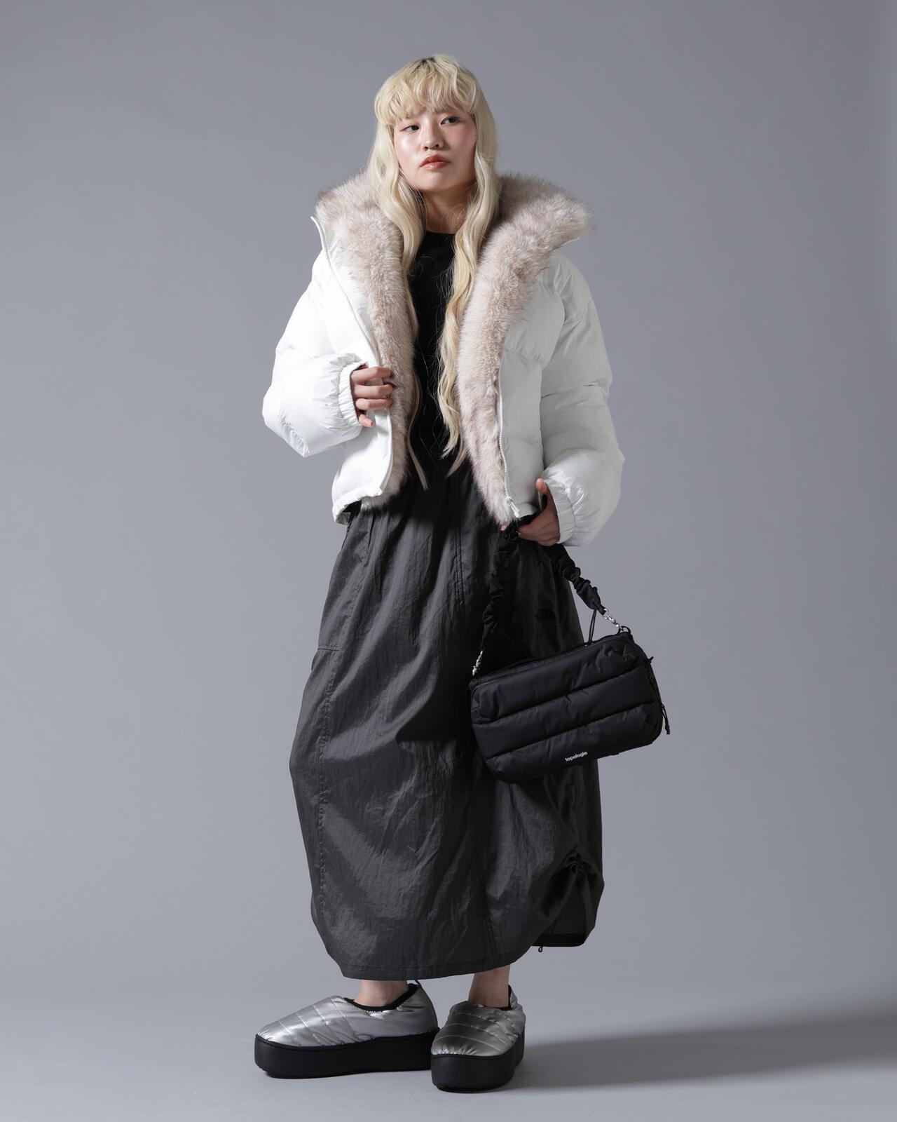 B omnivore/ビーオムニボー　NYLON FUR STAND BLOUSON