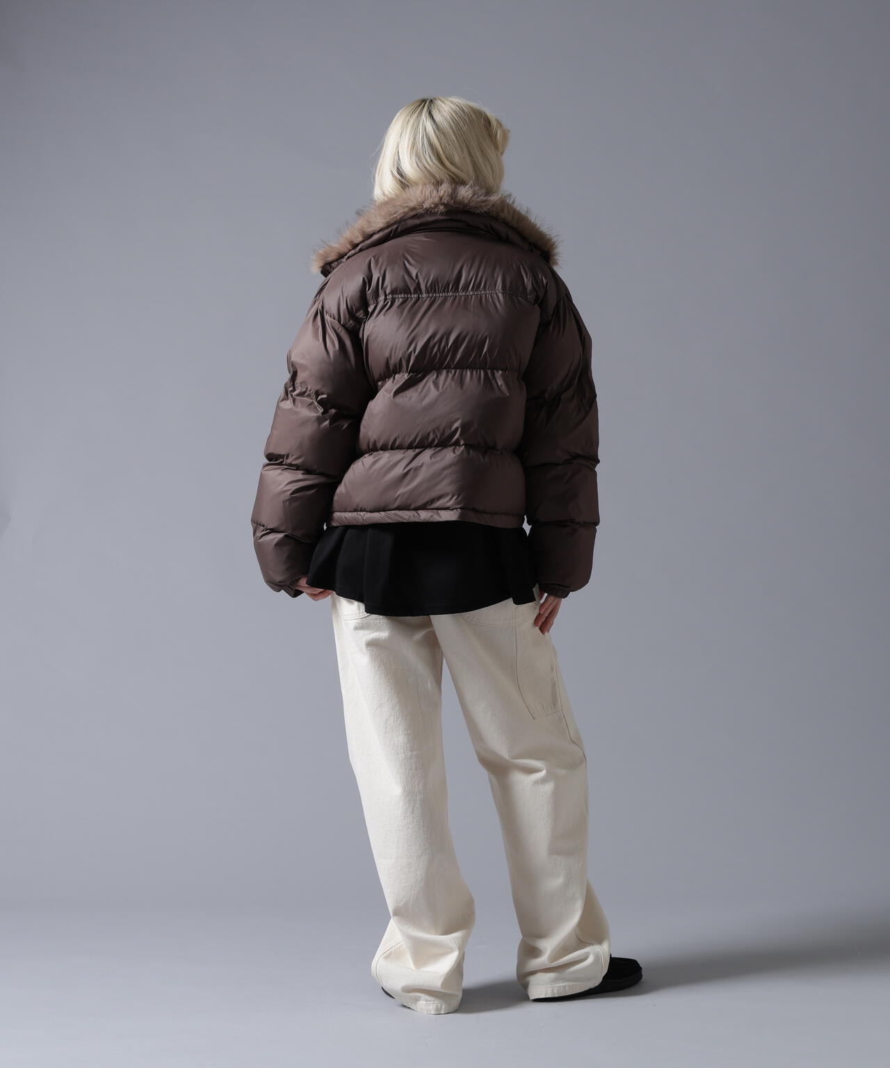 B omnivore/ビーオムニボー　NYLON FUR STAND BLOUSON