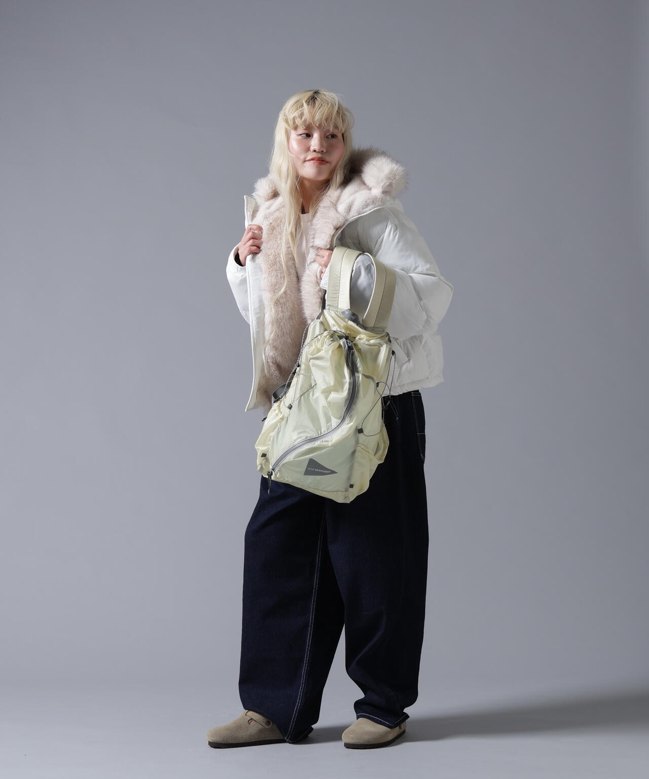 B omnivore/ビーオムニボー NYLON FUR HOOD BLOUSON