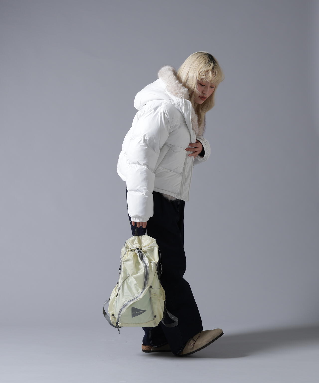 B omnivore/ビーオムニボー NYLON FUR HOOD BLOUSON