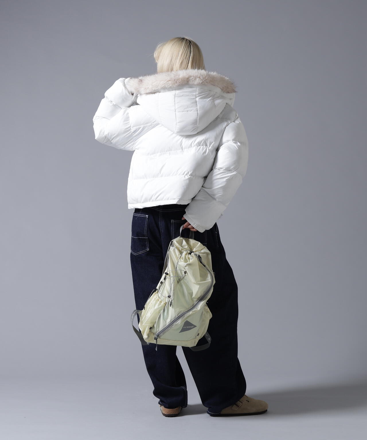 B omnivore/ビーオムニボー NYLON FUR HOOD BLOUSON