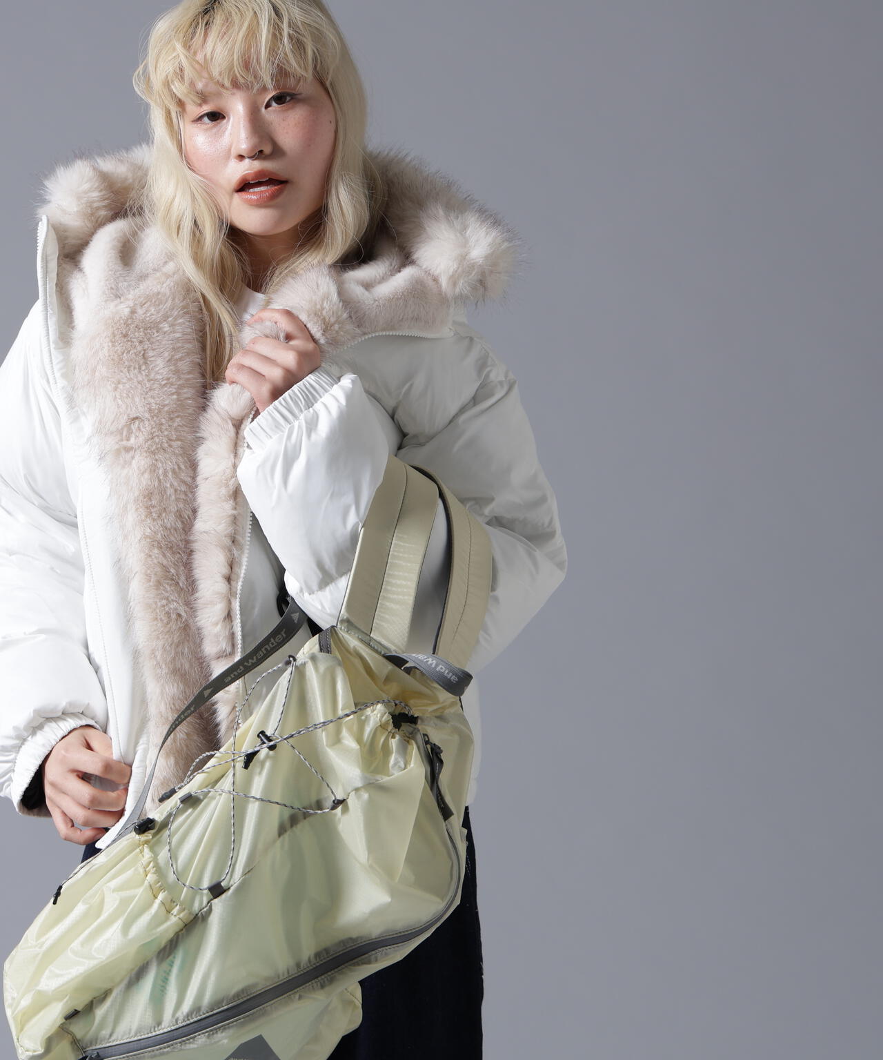 B omnivore/ビーオムニボー NYLON FUR HOOD BLOUSON