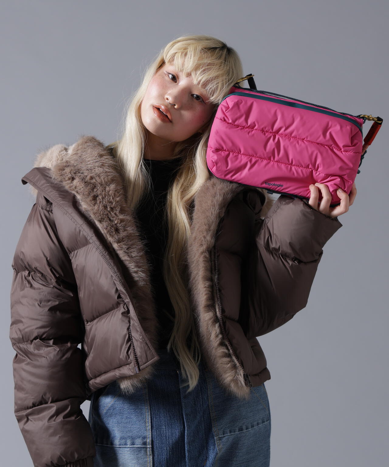 B omnivore/ビーオムニボー NYLON FUR HOOD BLOUSON