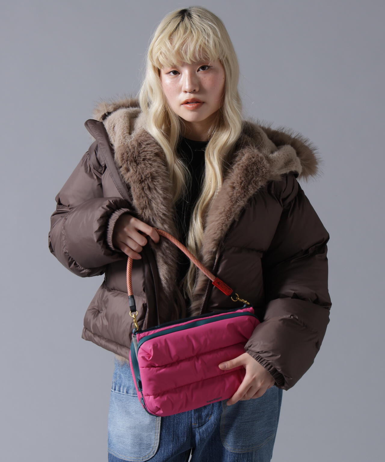 B omnivore/ビーオムニボー NYLON FUR HOOD BLOUSON