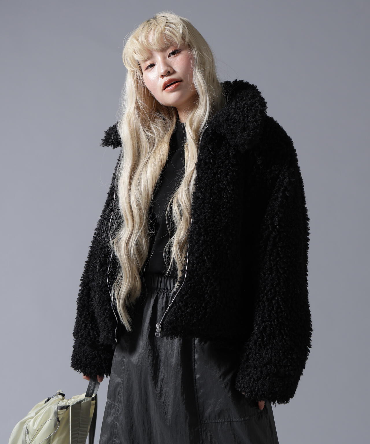B omnivore/ビーオムニボー BOA COLLAR BLOUSON