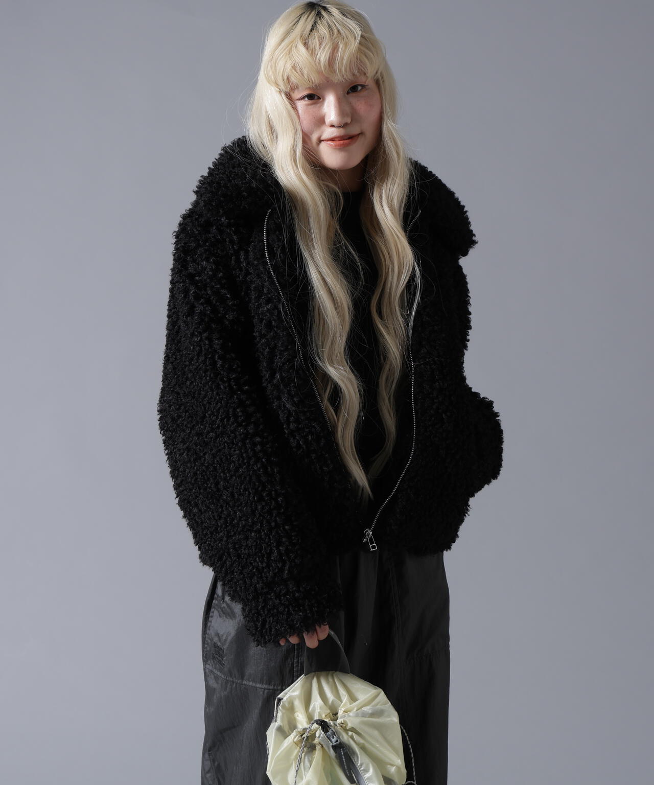 B omnivore/ビーオムニボー BOA COLLAR BLOUSON