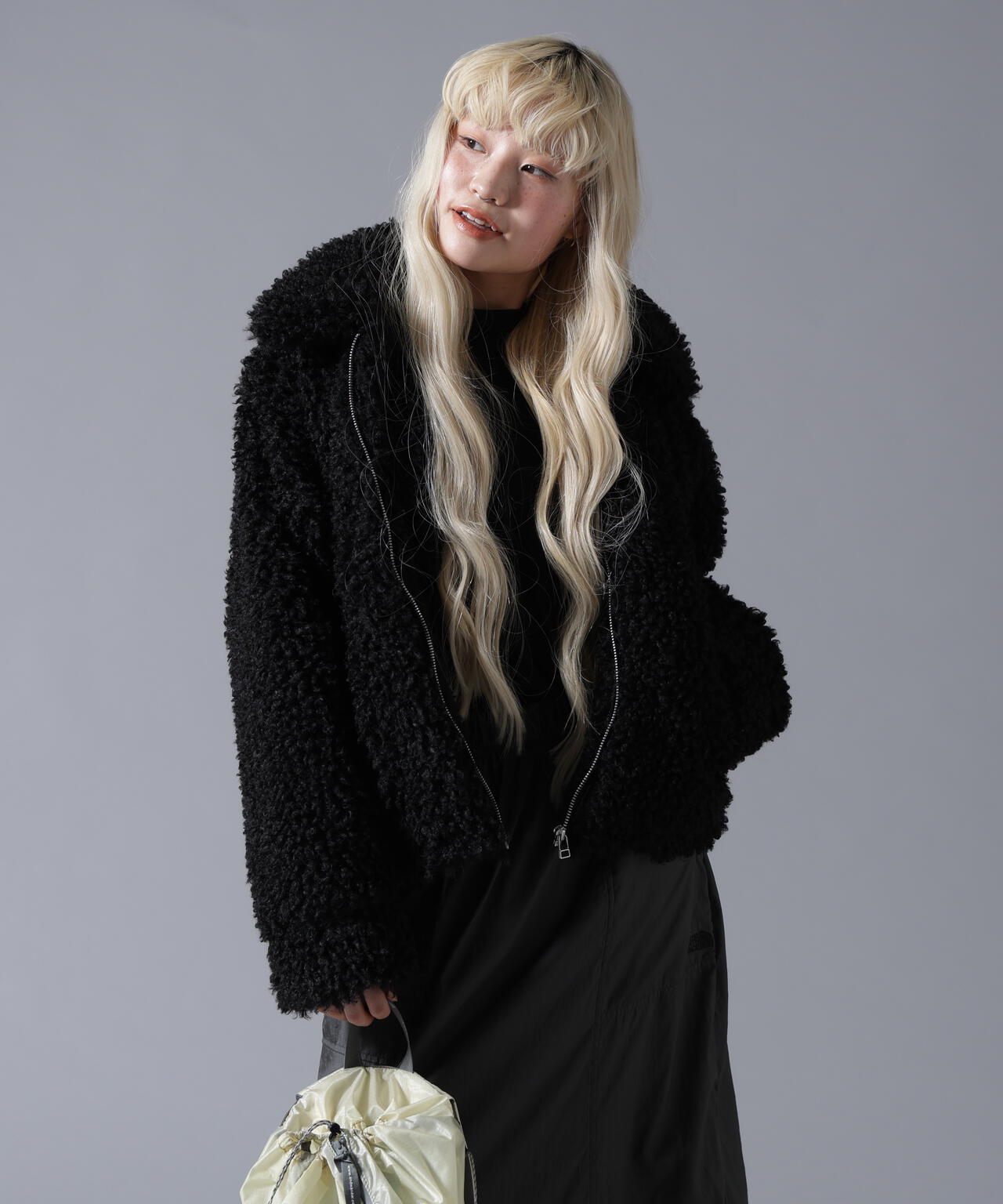B omnivore/ビーオムニボー BOA COLLAR BLOUSON