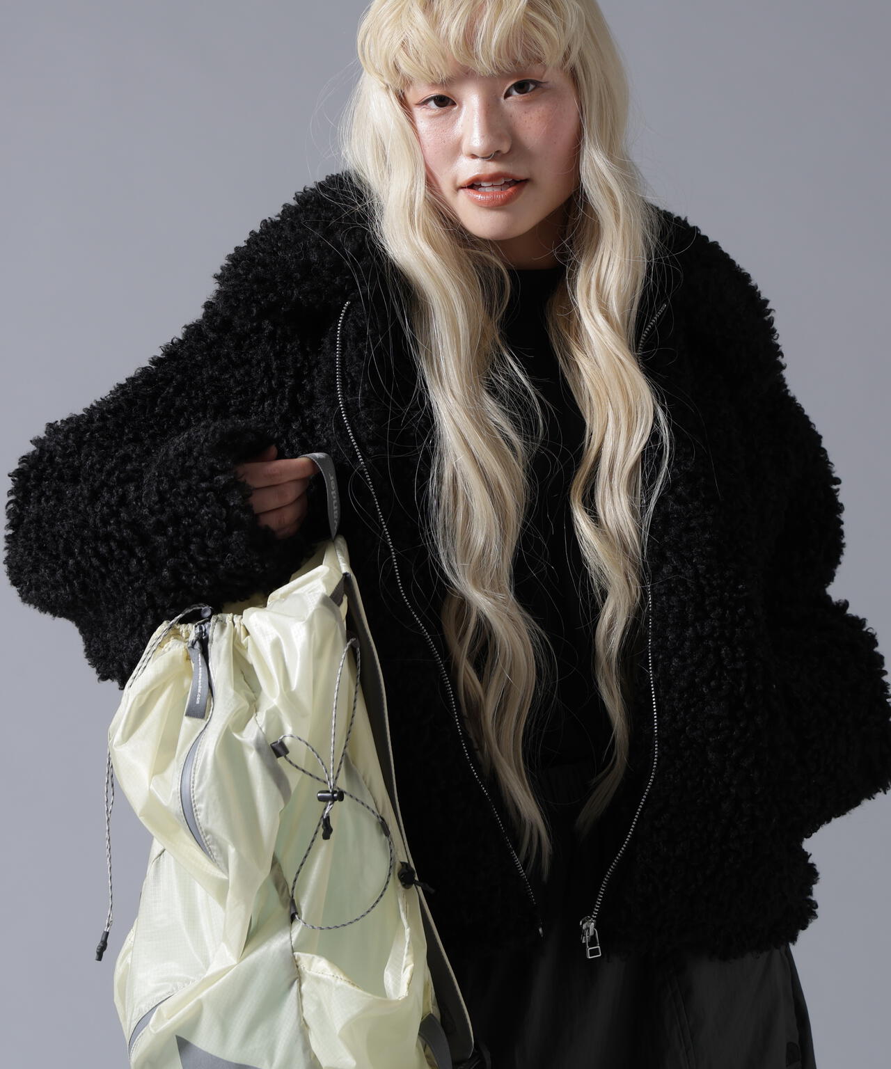 B omnivore/ビーオムニボー BOA COLLAR BLOUSON