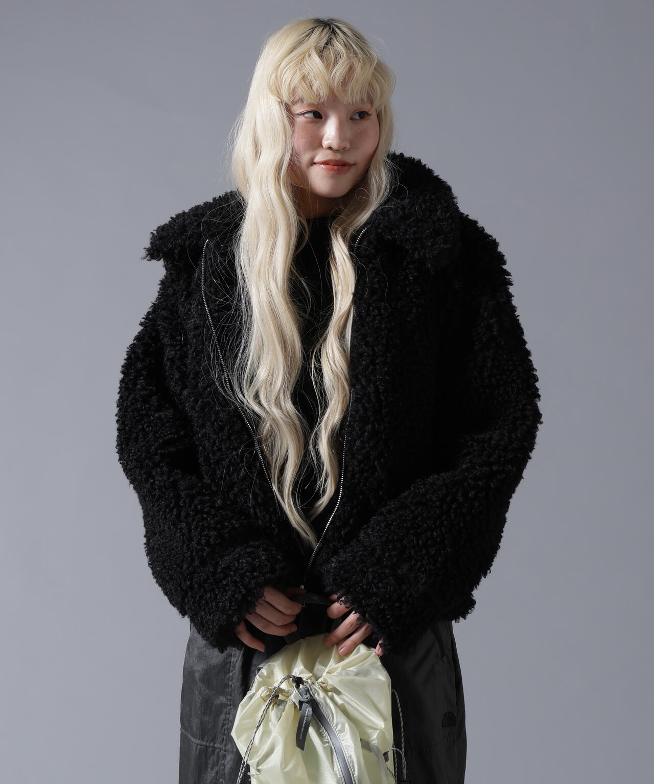 B omnivore/ビーオムニボー BOA COLLAR BLOUSON